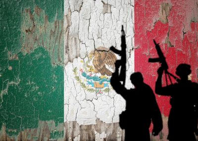 Flag,Of,Mexico,Painted,On,The,Cracked,Wall,With,Terrorist
