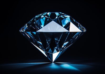 Illustration,Of,A,Beautiful,Pearlescent,Blue,Diamond,On,A,Black