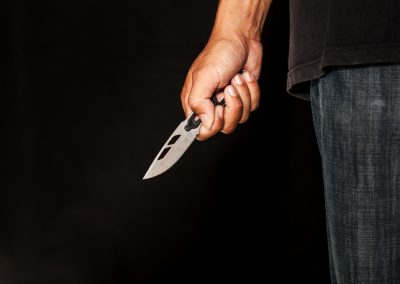 Evil,Criminal,With,Large,Sharp,Knife,Ready,For,Robbery,Or