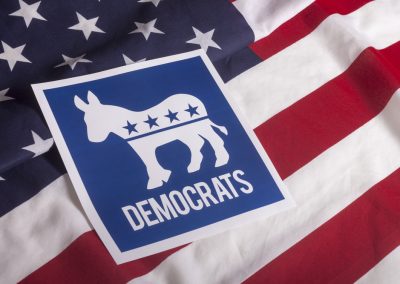 Democrat,Election,On,Textured,American,Flag