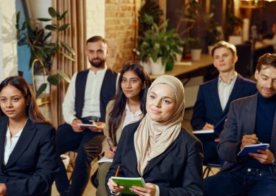 Multicultural,People,,Colleagues,Meeting,In,Seminar,,Engaged,In,Learning,And