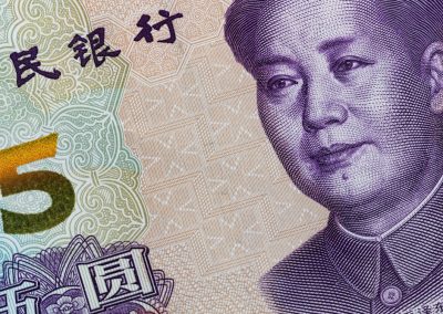 Macro,Of,Mao,Zedong,Portrait,And,Color-shifting,Number,5,On