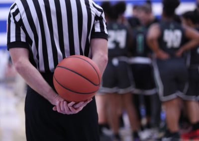 A,Basketball,Official,Holds,The,Ball,During,A,Timeout