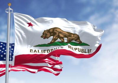 California Voters Passed a Crime Law and Gavin Newsom Killed It to Sue Donald Trump The,California,State,Flag,Flying,Along,With,The,National,Flag