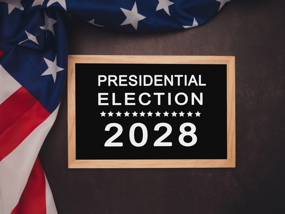 Presidential,Election,2028,Text,On,A,Mini,Blackboard,Over,The